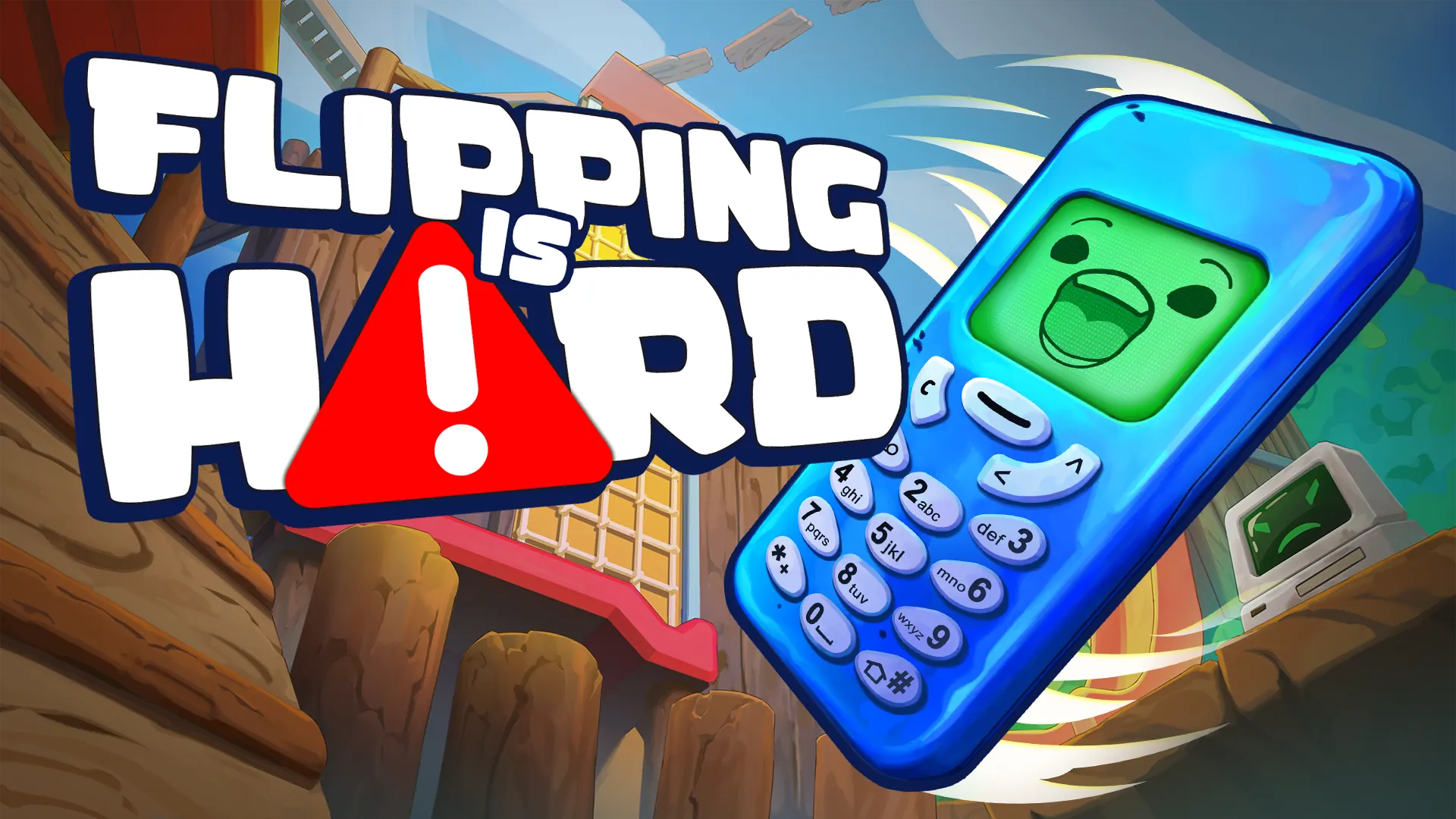 Official Flipping is Hard key art featuring Flippy and the game title